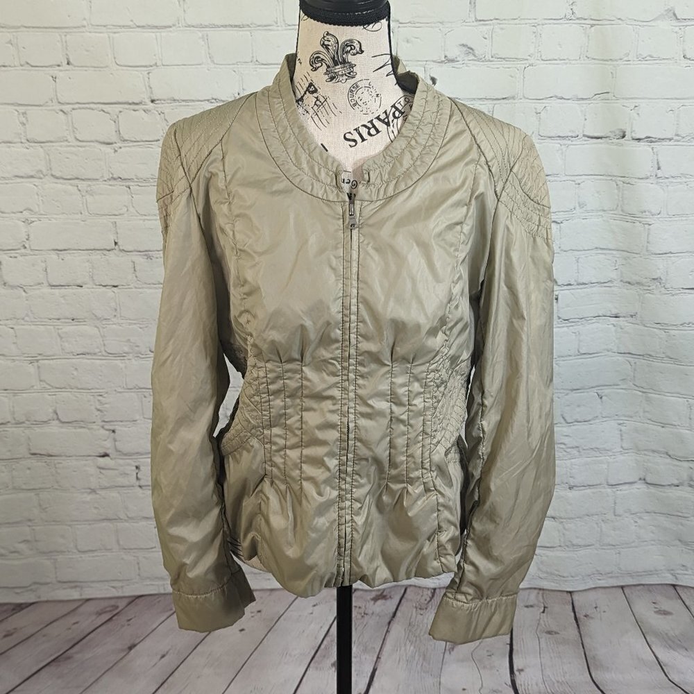 ELIE TAHARI tan lightweight windbreaker jacket 10